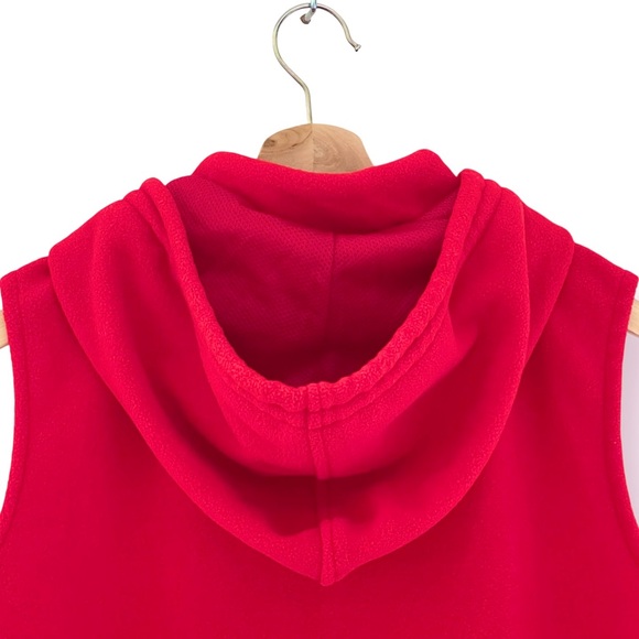 Marisa Christina Fleece Vest Removable Hood Full Zip Red Pockets High Neck - Picture 5 of 16